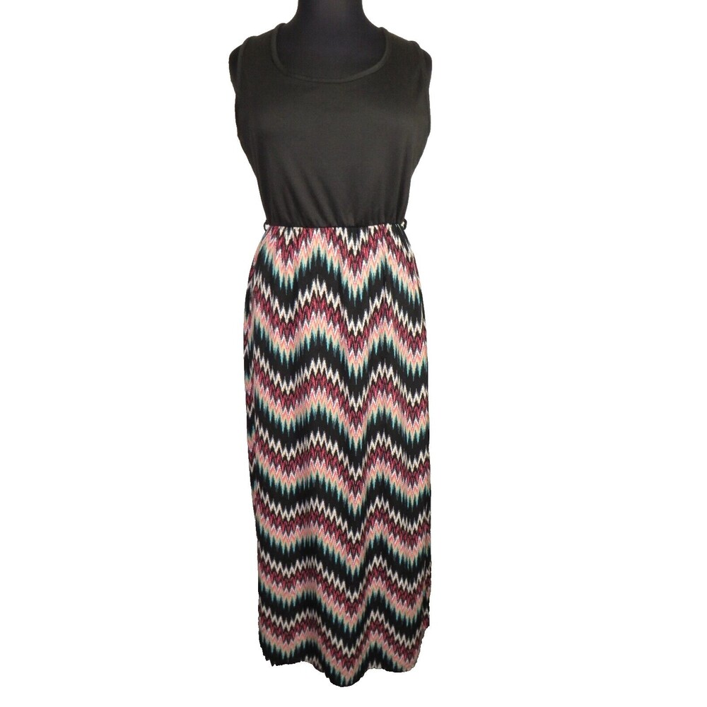 Urban Rose Women's Black Multicolor Printed Maxi Dress Plus Size 2X